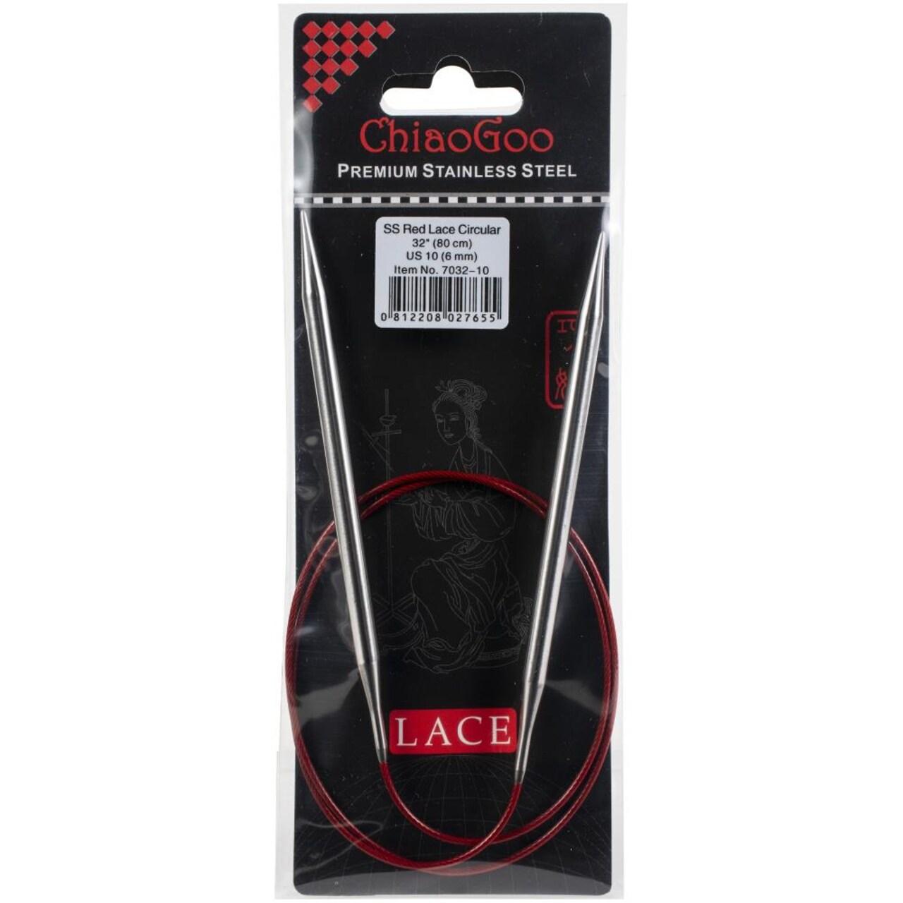 ChiaoGoo Red Lace 32" Stainless Circular Knitting Needles - Sizes US 0/2mm to 19 / 15mm